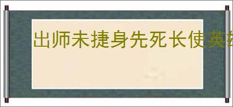 出师未捷身先死长使英雄泪满襟